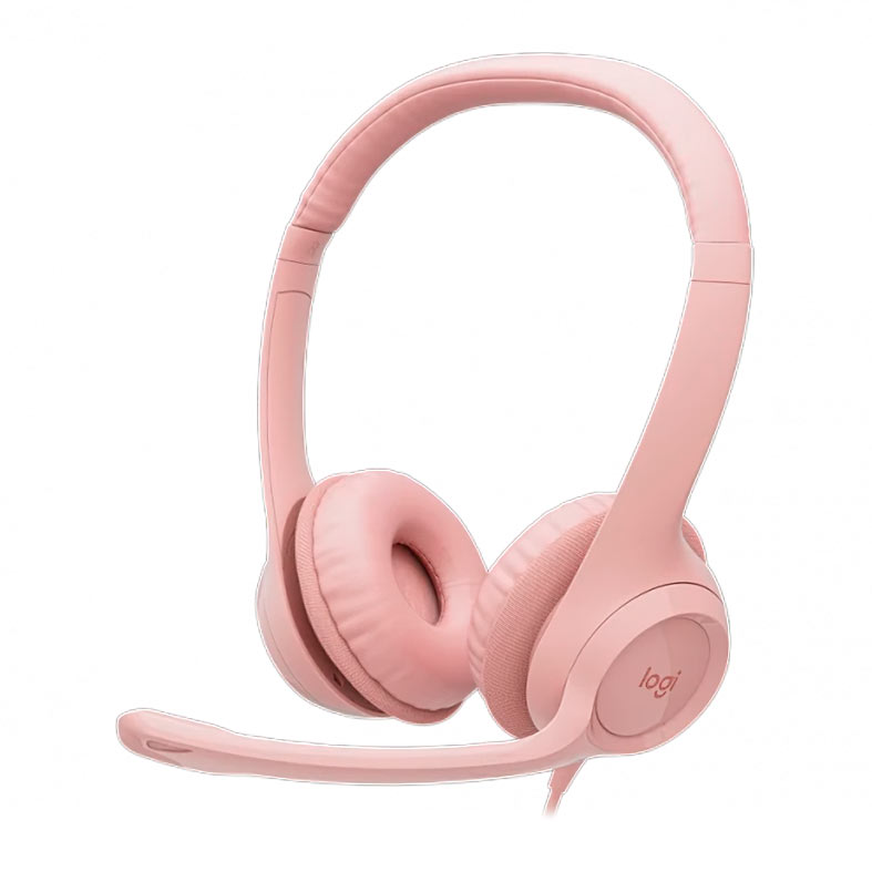 Headset Logitech H390, USB, Rosa, 981-001280 - imagem 1