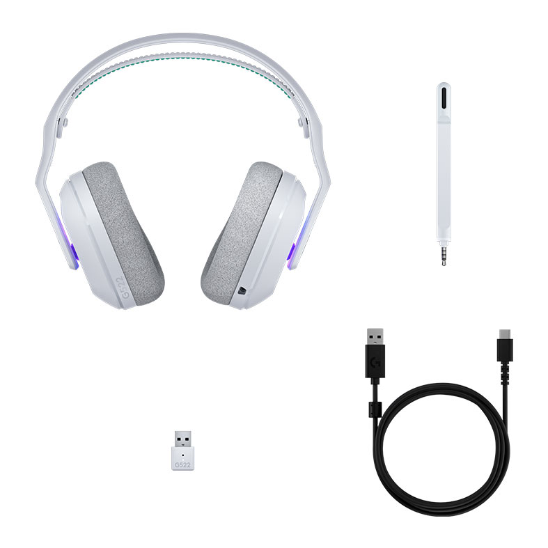 Headset Gamer Logitech G522 Lightspeed, RGB, Drivers 40mm, Wireless, Branco, 981-001549 - miniatura 9