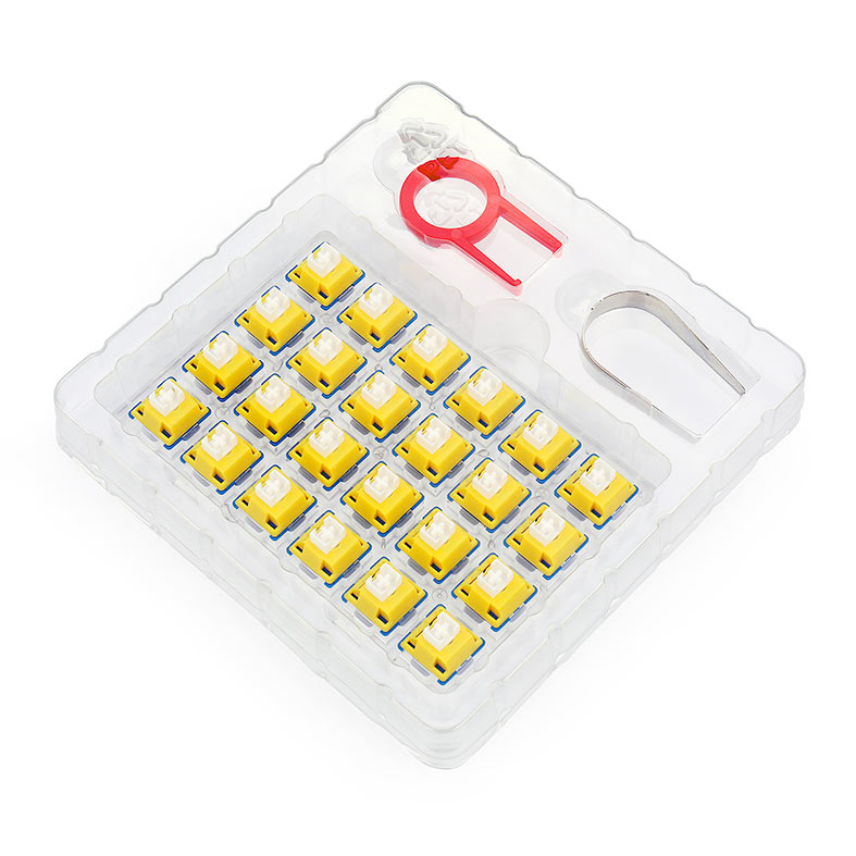 Switch Para Teclado Redragon Mecanico Tactile Bullet B, 24 Pecas, Amarelo e Branco, A113B - miniatura 3