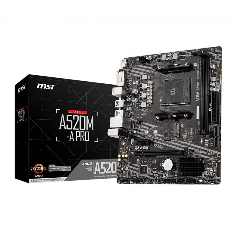 Placa Mae MSI A520M-A PRO, DDR4, Socket AM4, M-ATX, Chipset AMD A520, A520M-A PRO - miniatura 3