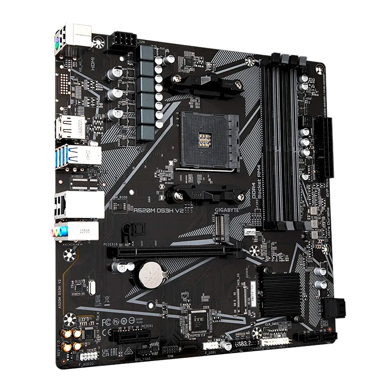 Placa Mae Gigabyte A520M DS3H V2, DDR4, Socket AMD AM4, M-ATX, Chipset AMD A520, A520M-DS3H-V2 - miniatura 4