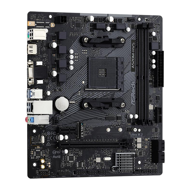 Placa Mae ASRock A520M-HVS, DDR4, Socket AM4, M-ATX, Chipset AMD A520, A520M-HVS - miniatura 4