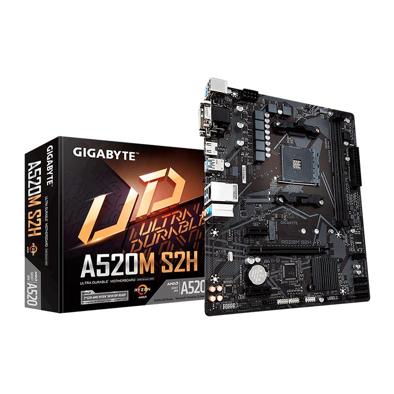 Placa Mae Gigabyte A520M S2H DDR4 Socket AM4 Chipset AMD A520, A520M-S2H - miniatura 3