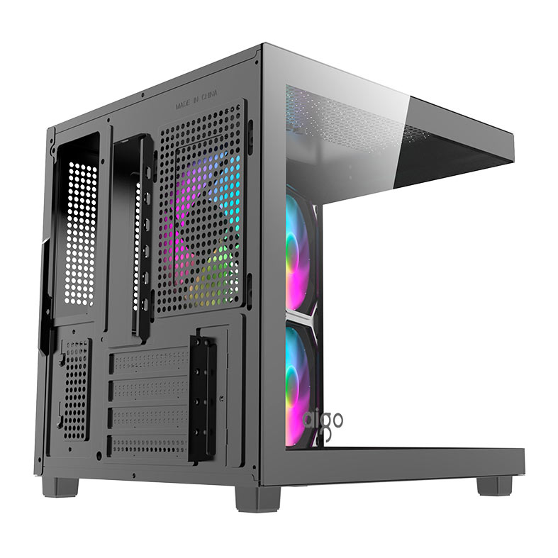 Gabinete Gamer Aigo Luna A275, Rainbow, Mini-Tower, Lateral de Vidro, Com 3 Fans, Preto, AC-A275-B-BR1 - miniatura 8