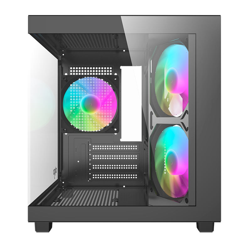 Gabinete Gamer Aigo Luna A275, Rainbow, Mini-Tower, Lateral de Vidro, Com 3 Fans, Preto, AC-A275-B-BR1 - miniatura 4