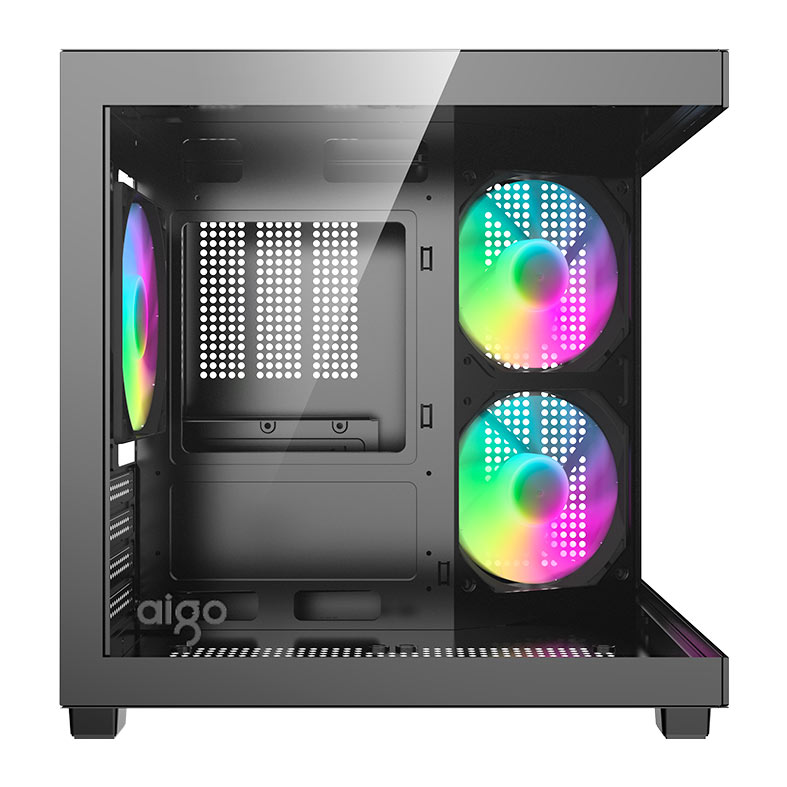 Gabinete Gamer Aigo Luna A275, Rainbow, Mini-Tower, Lateral de Vidro, Com 3 Fans, Preto, AC-A275-B-BR1 - miniatura 6