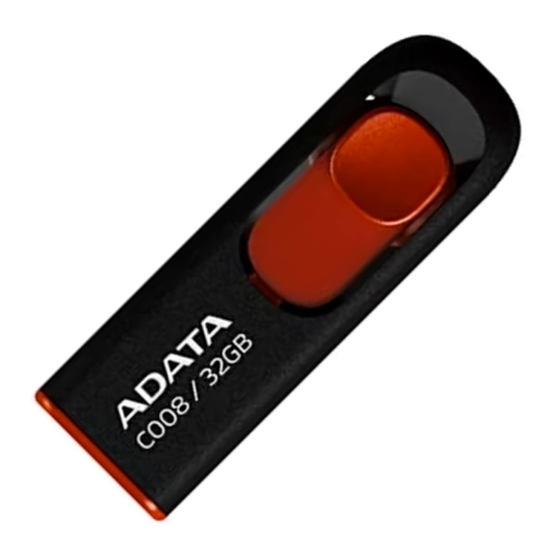 Pen Drive ADATA Classic C008 32GB Preto/Vermelho, AC008-32G-RKD - BOX - miniatura 3