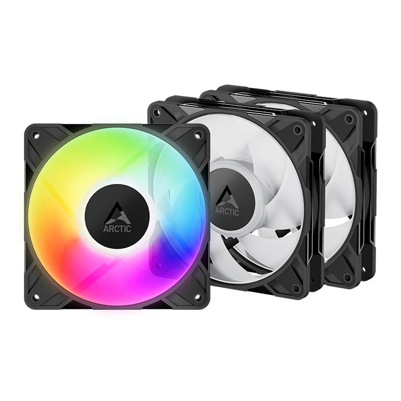 Kit Ventoinhas Arctic P12 Pro, ARGB, 3x120mm, Preto, ACFAN00310A - imagem 1