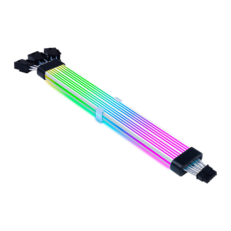 Cabo Extensor Sleeved Acegeek AC124, ARGB, 12+4 Pinos, 340mm, Preto, AG-AC124-BK - miniatura 4