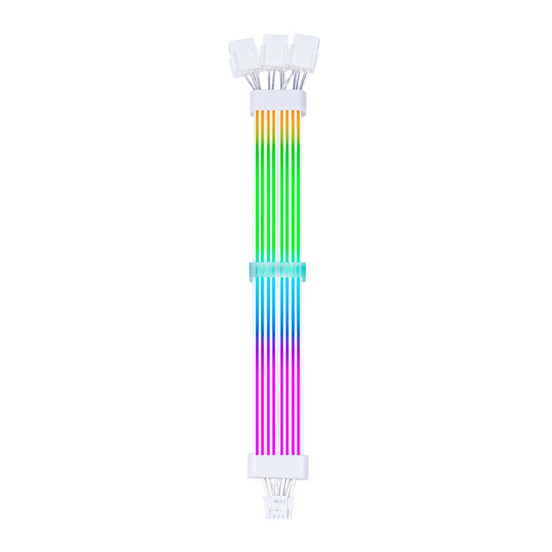 Cabo Extensor Sleeved Acegeek AC124, ARGB, 12+4 Pinos, 340mm, Branco, AG-AC124-WH - miniatura 3