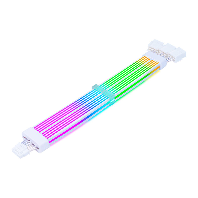 Cabo Extensor Sleeved Acegeek AC124, ARGB, 12+4 Pinos, 340mm, Branco, AG-AC124-WH - miniatura 4