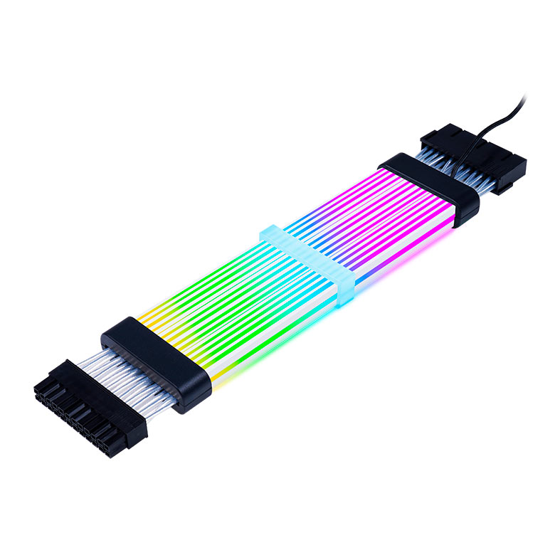 Cabo Extensor Sleeved 24P Acegeek AC24, ARGB, 265mm, Preto, AG-AC24-BK