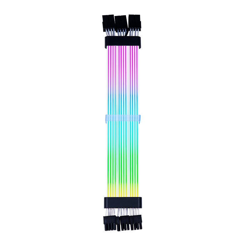 Cabo Extensor Sleeved 24P Acegeek AC38, ARGB, 345mm, Preto, AG-AC38-BK - miniatura 3