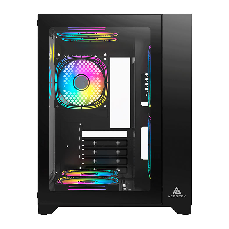Gabinete Gamer Acegeek Aquarium M345, Mid-Tower, Lateral de Vidro, Preto, AG-AQUARIUM-M345-BK - miniatura 5