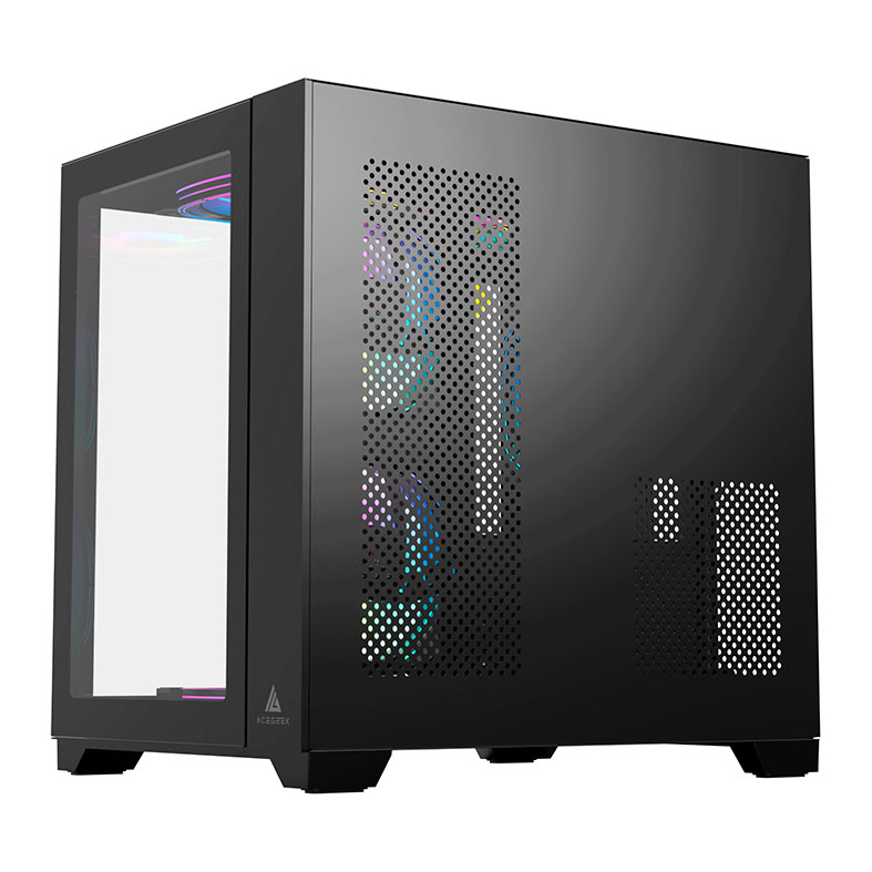 Gabinete Gamer Acegeek Aquarium M345, Mid-Tower, Lateral de Vidro, Preto, AG-AQUARIUM-M345-BK - miniatura 6
