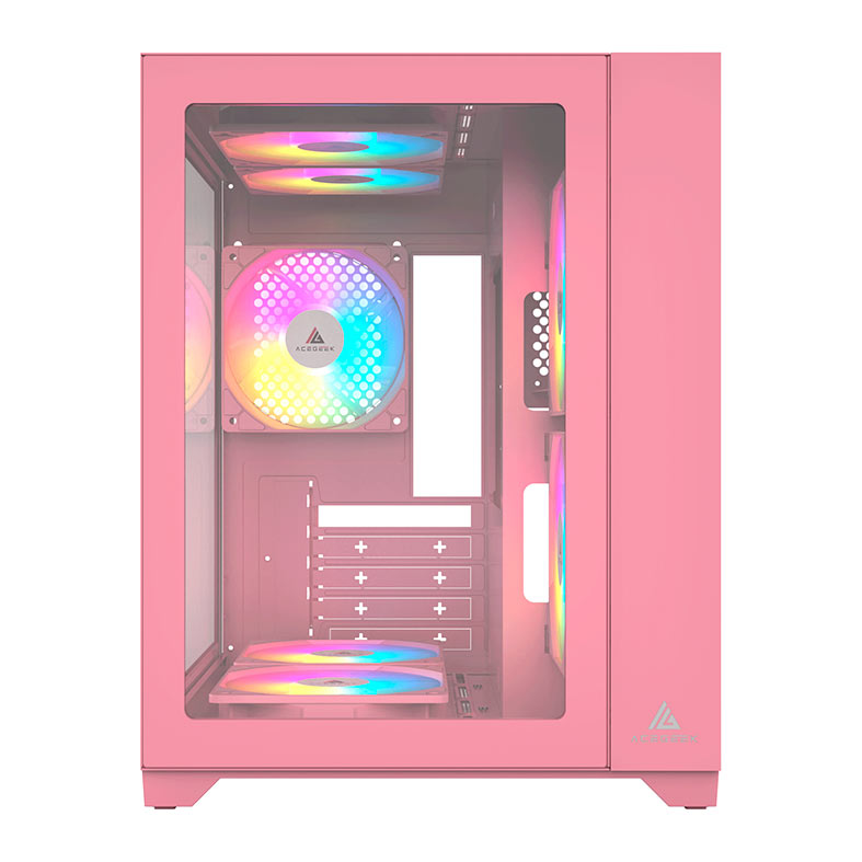Gabinete Gamer Acegeek Aquarium M345, Mid-Tower, Lateral de Vidro, Rosa, AG-AQUARIUM-M345-PK - miniatura 4