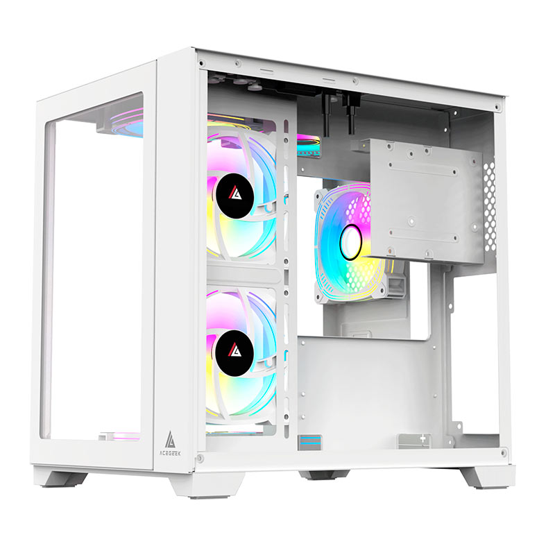 Gabinete Gamer Acegeek Aquarium M345, Mid-Tower, Lateral de Vidro, Branco, AG-AQUARIUM-M345-WH - miniatura 7