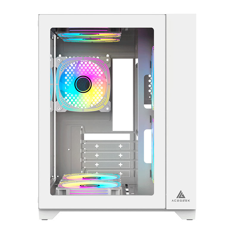Gabinete Gamer Acegeek Aquarium M345, Mid-Tower, Lateral de Vidro, Branco, AG-AQUARIUM-M345-WH - miniatura 6