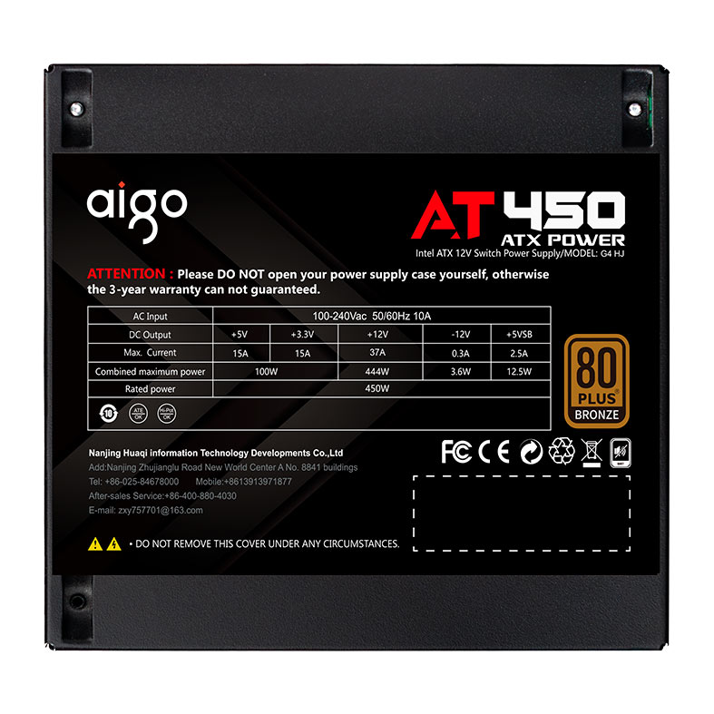 Fonte Aigo Darkflash AT450, 450W, 80 Plus Bronze, PFC ativo, Preto, AG-AT450-BK - miniatura 9