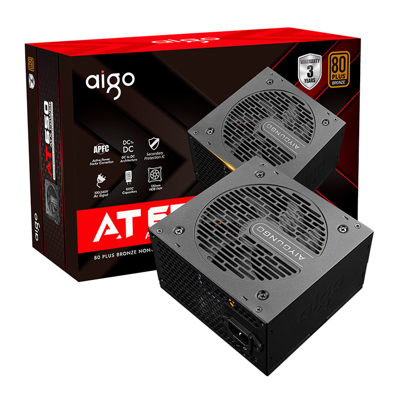 Fonte Aigo Darkflash AT650, 650W, 80 Plus Bronze, PFC ativo, Preto, AG-AT650-BK - miniatura 10