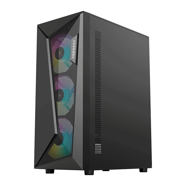 Gabinete Gamer Acegeek Atlas R338, Rainbow, Mid-Tower, Lateral de Vidro, Com 4 Fans, Preto, AG-ATLAS-R338-BK-I4F - miniatura 8