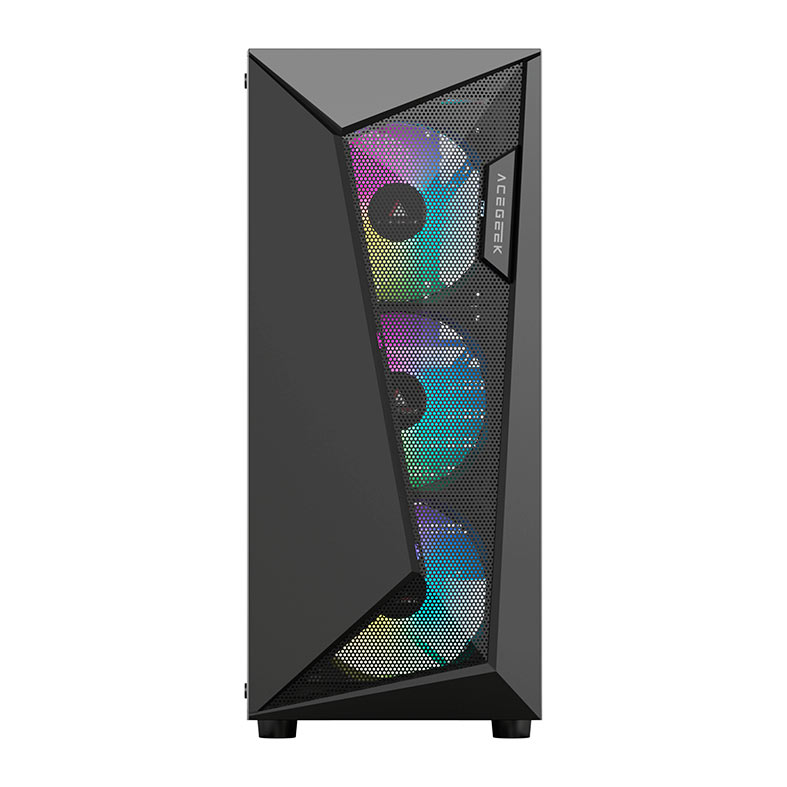Gabinete Gamer Acegeek Atlas R338, Rainbow, Mid-Tower, Lateral de Vidro, Com 4 Fans, Preto, AG-ATLAS-R338-BK-I4F - miniatura 7