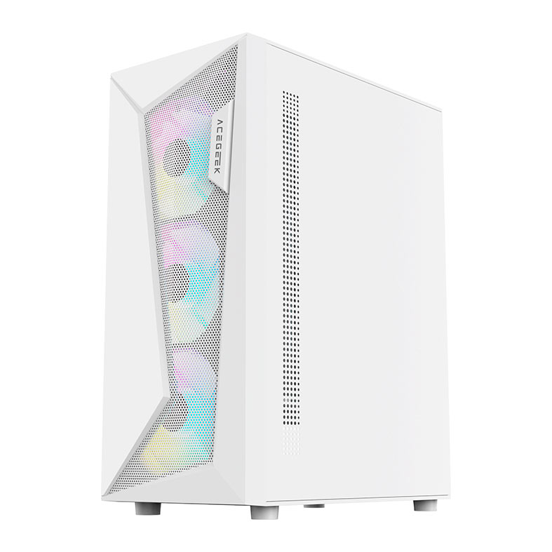 Gabinete Gamer Acegeek Atlas R338, Rainbow, Mid-Tower, Lateral de Vidro, Com 4 Fans, Branco, AG-ATLAS-R338-WH-I4F - miniatura 6