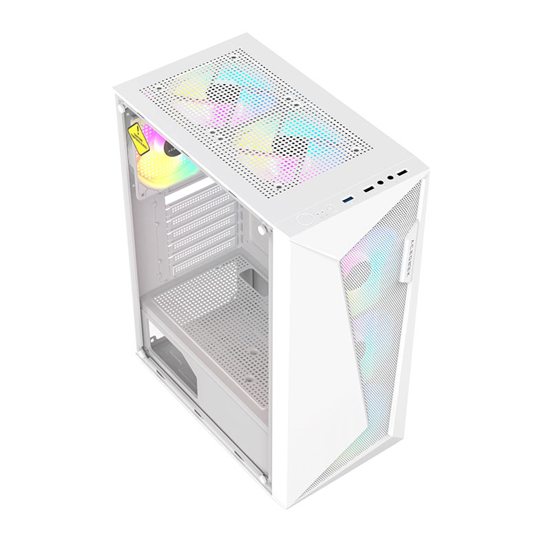 Gabinete Gamer Acegeek Atlas R338, Rainbow, Mid-Tower, Lateral de Vidro, Com 4 Fans, Branco, AG-ATLAS-R338-WH-I4F - miniatura 5