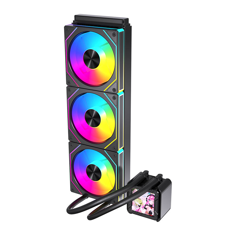 Water Cooler Acegeek CryoScreen 360, ARGB, 2.8 inch LCD, 360mm, Preto, AG-CRYOSCREEN360-BK - miniatura 7