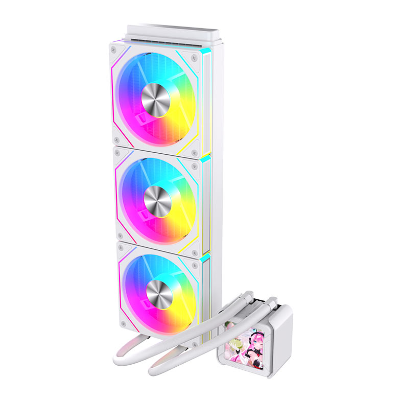 Water Cooler Acegeek CryoScreen 360, ARGB, 2.8 inch LCD, 360mm, Branco, AG-CRYOSCREEN360-WH - miniatura 9