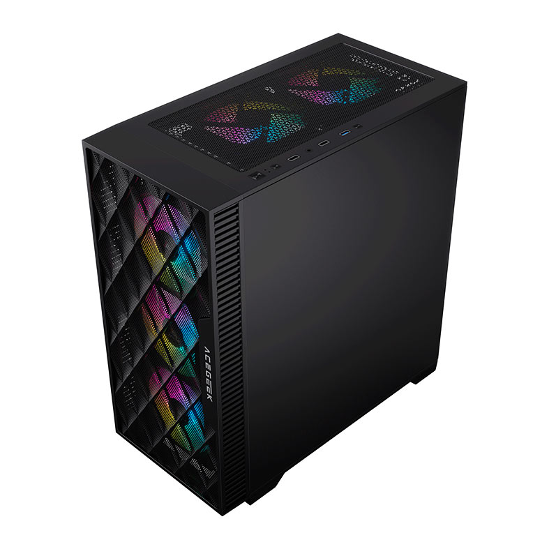 Gabinete Gamer Acegeek Darkfate Mini Mesh, Mid-Tower, Lateral de Vidro, Preto, AG-DARKFATE-MINI-MESH-BK - miniatura 7