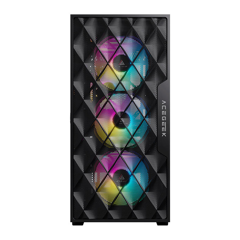 Gabinete Gamer Acegeek Darkfate Mini Mesh, Mid-Tower, Lateral de Vidro, Preto, AG-DARKFATE-MINI-MESH-BK - miniatura 4