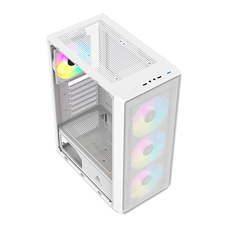 Gabinete Gamer Acegeek Diamond R339, Rainbow, Mid-Tower, Lateral de Vidro, Com 4 Fans, Branco, AG-DIAMOND-R339-WH-I4F - miniatura 6