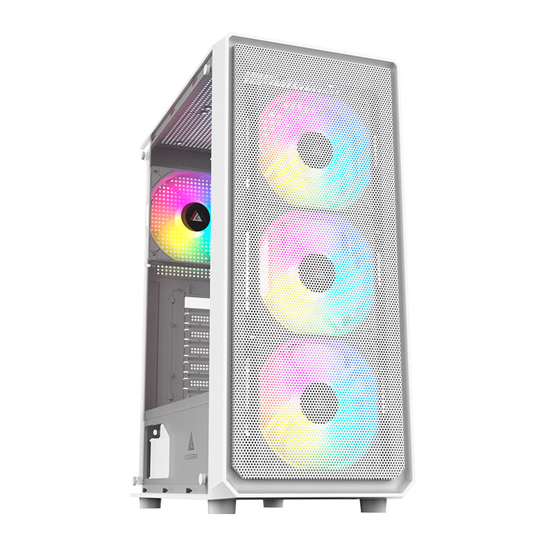 Gabinete Gamer Acegeek Diamond R339, Rainbow, Mid-Tower, Lateral de Vidro, Com 4 Fans, Branco, AG-DIAMOND-R339-WH-I4F - miniatura 7