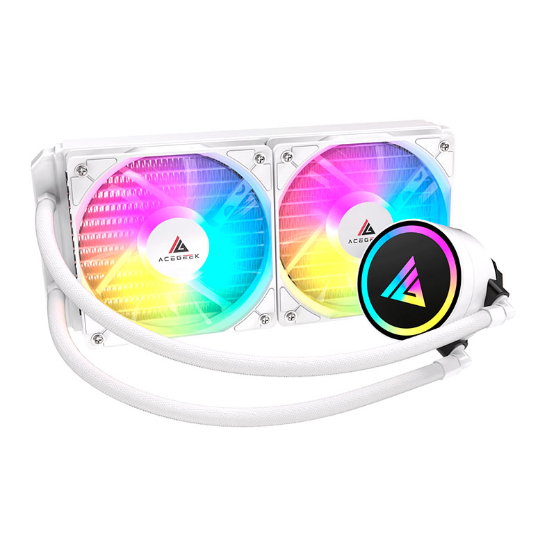 Water Cooler Acegeek E240, Rainbow, 240mm, Branco, AG-E240-WH - miniatura 3