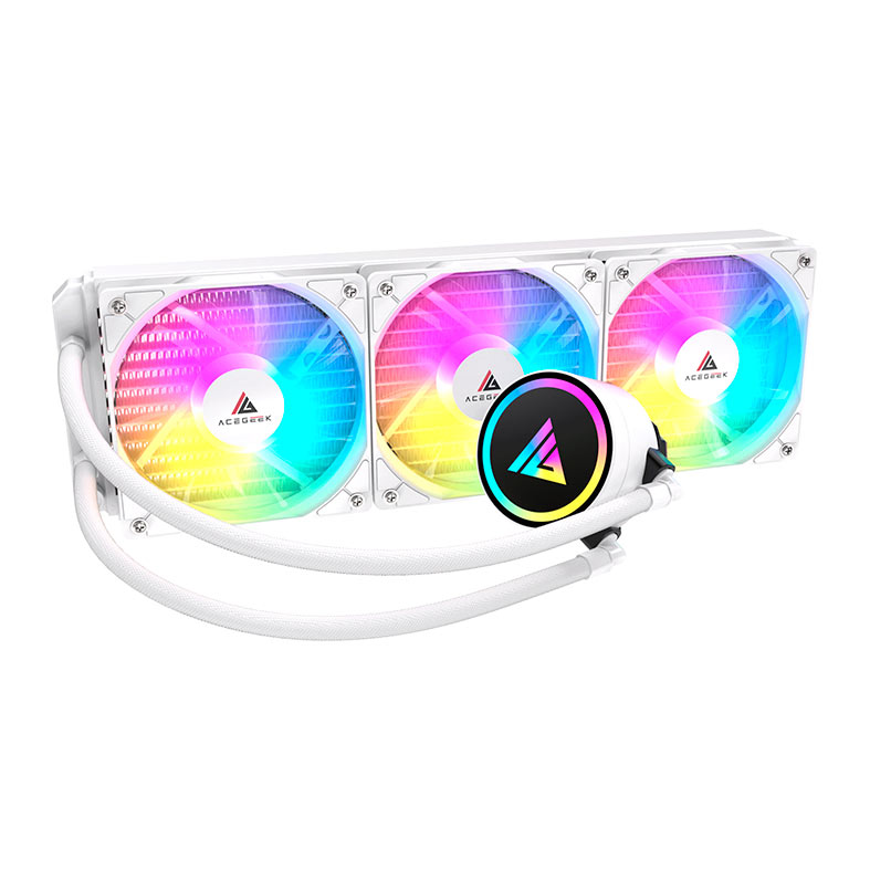 Water Cooler Acegeek E360, Rainbow, 360mm, Branco, AG-E360-WH - miniatura 3