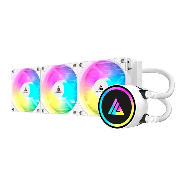 Water Cooler Acegeek E360, Rainbow, 360mm, Branco, AG-E360-WH - miniatura 4