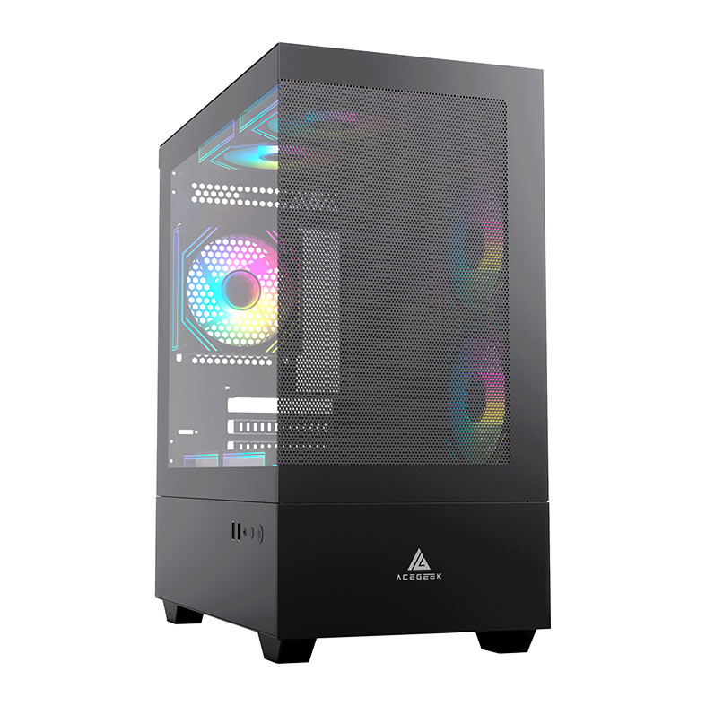 Gabinete Gamer Acegeek Elysium, Mid-Tower, Lateral de Vidro, Preto, AG-ELYSIUM-BK - miniatura 3