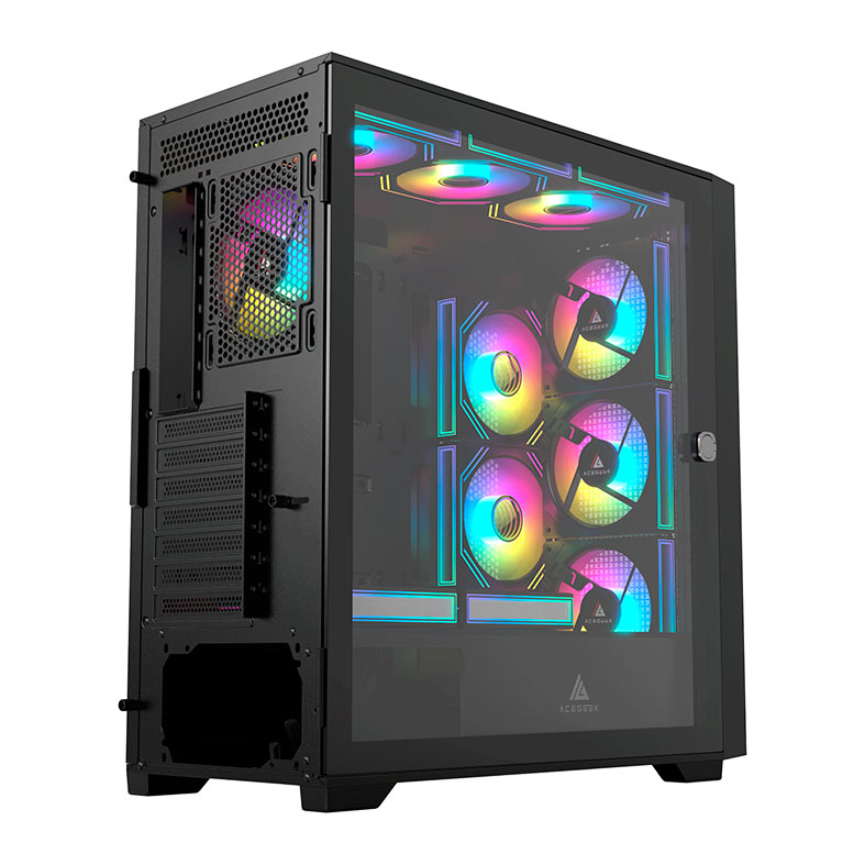 Gabinete Gamer Acegeek Flipped-M, Mid-Tower, Lateral de Vidro, Preto, AG-FLIPPED-M-BK - miniatura 10
