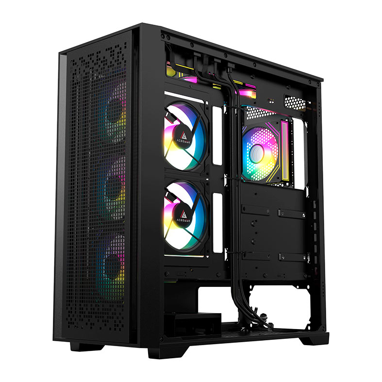 Gabinete Gamer Acegeek Flipped-M, Mid-Tower, Lateral de Vidro, Preto, AG-FLIPPED-M-BK - miniatura 8