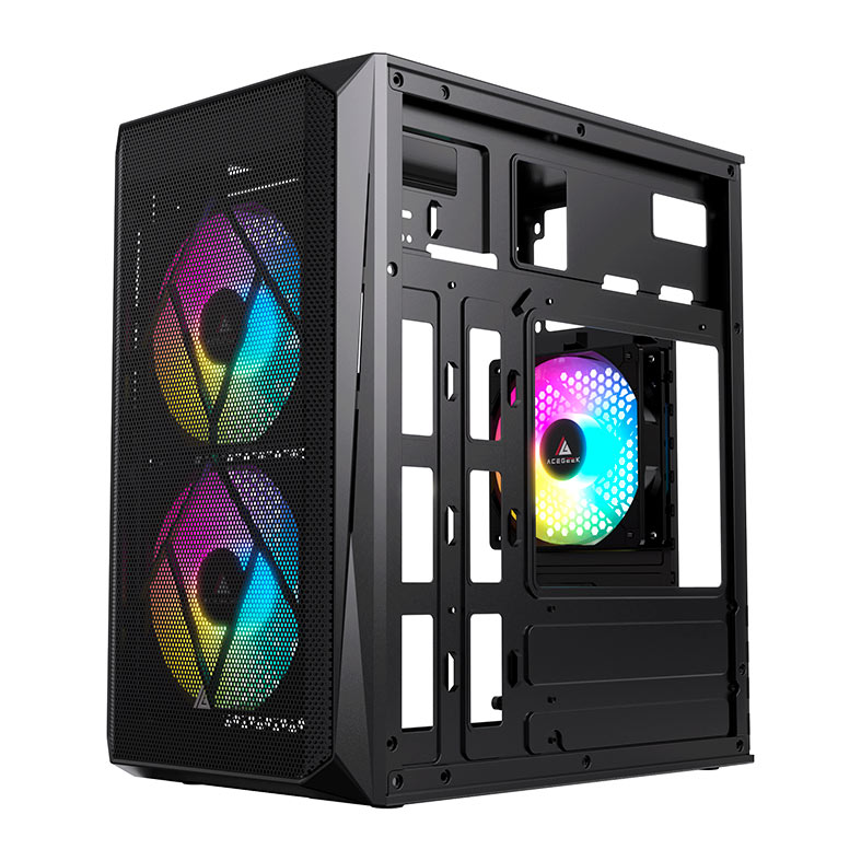 Gabinete Gamer Acegeek Forge, Mini-Tower, Lateral de Acrilico, Com 2 Fans, Preto, AG-FORGE-BK-I2F - miniatura 9