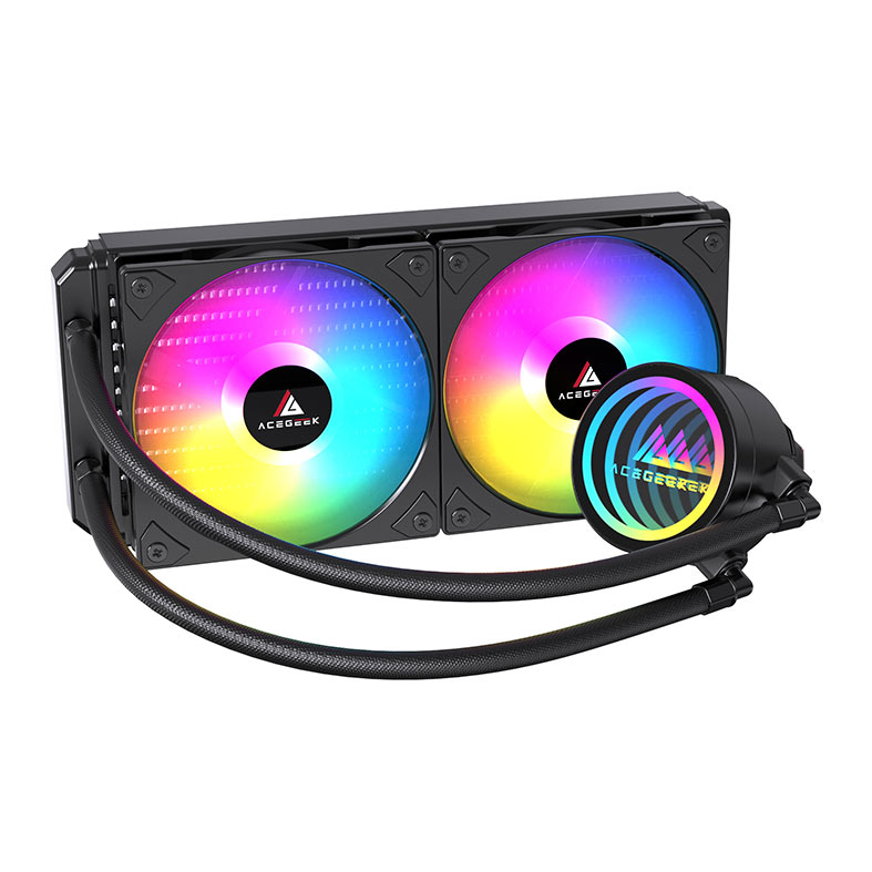 Water Cooler Acegeek FrostWorld, ARGB, 240mm, Preto, AG-FROSTWORLD240-BK - miniatura 3
