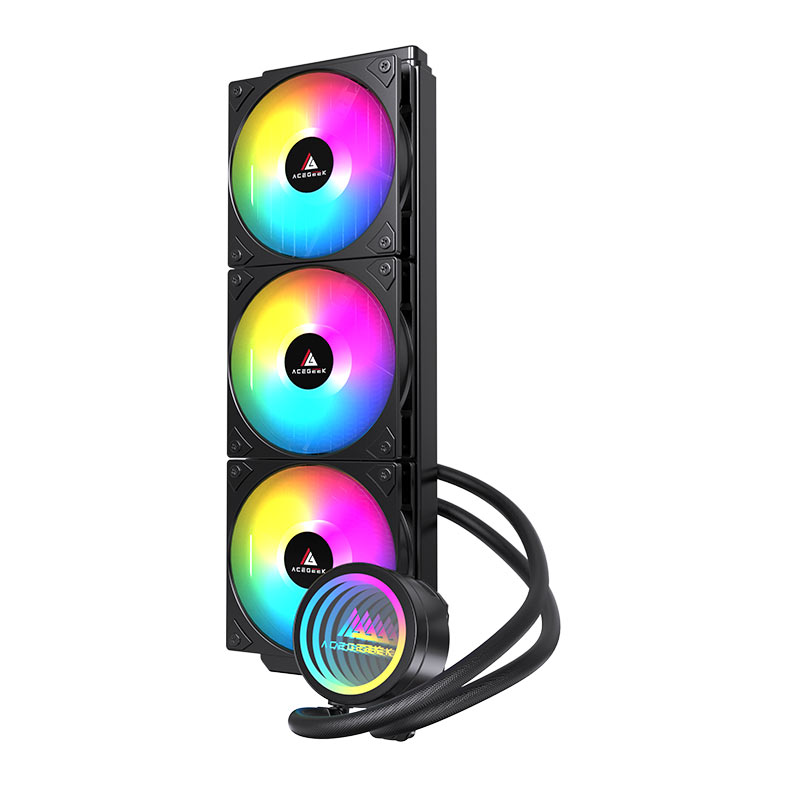 Water Cooler Acegeek FrostWorld, ARGB, 360mm, Preto, AG-FROSTWORLD360-BK - miniatura 3