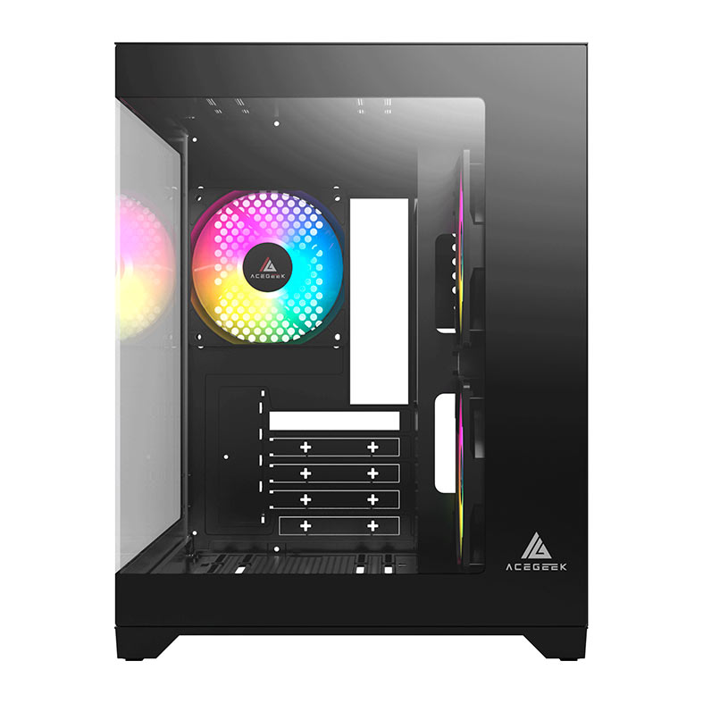 Gabinete Gamer Acegeek Gimli, Rainbow, Mid-Tower, Lateral de Vidro, Com 3 Fans, Preto, AG-GIMLI-BK-3F - miniatura 5