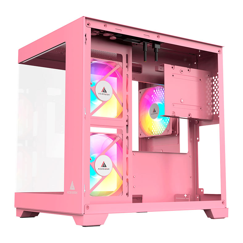 Gabinete Gamer Acegeek Gimli, Rainbow, Mid-Tower, Lateral de Vidro, Com 3 Fans, Rosa, AG-GIMLI-PK-3F - miniatura 7