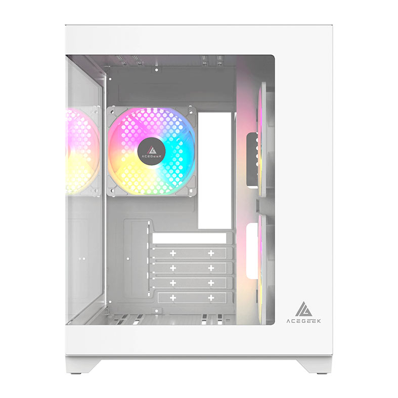 Gabinete Gamer Acegeek Gimli, Rainbow, Mid-Tower, Lateral de Vidro, Com 3 Fans, Branco, AG-GIMLI-WH-3F - miniatura 5