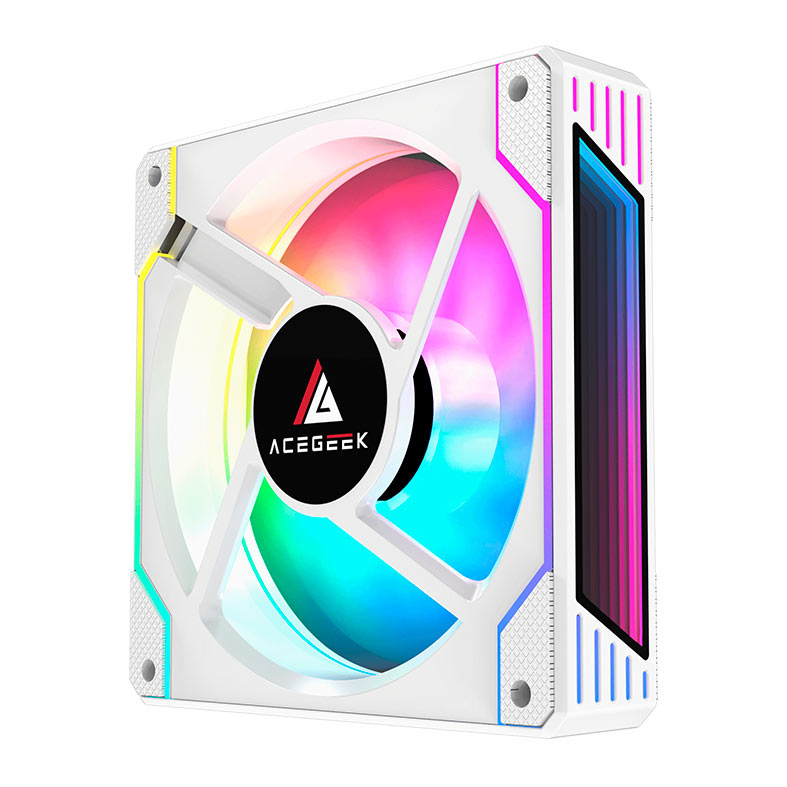 Kit Ventoinhas Acegeek Glory, ARGB, 3x120mm, Com Controladora, Branco, AG-GLORY3X1-WH - miniatura 8