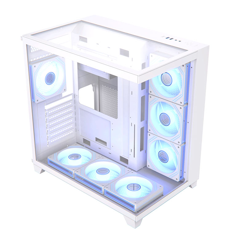 Gabinete Gamer Acegeek Horizon, Mid-Tower, Lateral de Vidro, Com 7 Fans, Branco, AG-HORIZON-WH-I7F - miniatura 3
