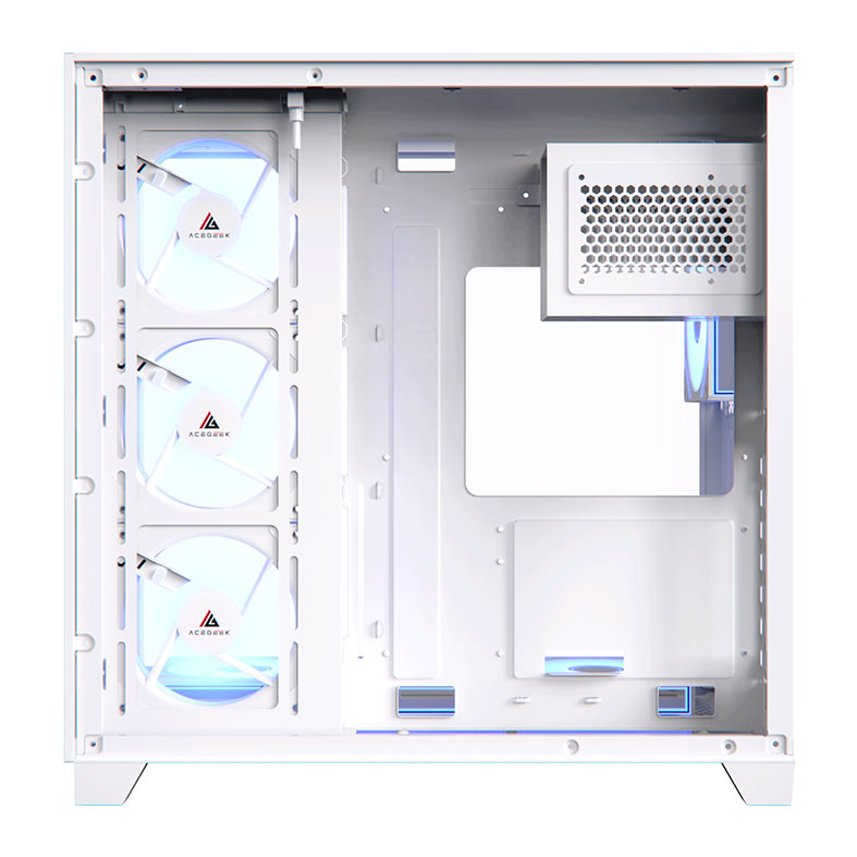Gabinete Gamer Acegeek Horizon, Mid-Tower, Lateral de Vidro, Com 7 Fans, Branco, AG-HORIZON-WH-I7F - miniatura 8