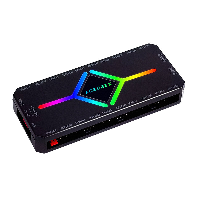 Controladora Acegeek Hub10, 10 Portas ARGB, 10 Portas PWM, Preto, AG-HUB10-BK - miniatura 6